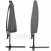 Zahradní slunečník s LED solárním osvětlením - 300cm - grafitový