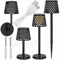 Venkovní solární svítidlo 5v1 - 3 režimy svícení - černé