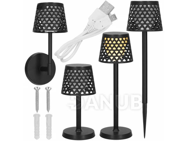 Venkovní solární svítidlo 5v1 - 3 režimy svícení - černé