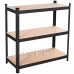 Kovový regál s 5 policemi - 150x75x30 cm - hnědá/černá
