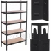 Kovový regál s 5 policemi - 150x75x30 cm - hnědá/černá