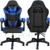 Herní/kancelářská židle s nastavitelným sklonem opěradla, otočná - ekokůže - černá/modrá