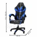Herní/kancelářská židle s nastavitelným sklonem opěradla, otočná - ekokůže - černá/modrá
