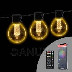 Smart světelný řetěz - 100-240V - 25 ks teplých bílých LED - 15 m - Bluetooth