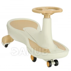 Gravitační odrážedlo s hrající hudbou + Led kola - zlato-bílá