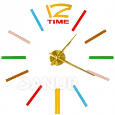 Nalepovací nástěnné hodiny - 100-120cm - zlaté ručičky