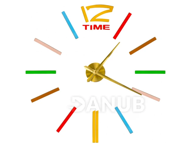 Nalepovací nástěnné hodiny - 100-120cm - zlaté ručičky