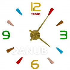 Nalepovací nástěnné hodiny 4 číslice - žlutá barva