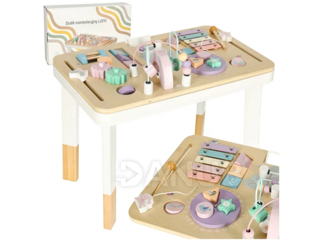 Barevný montessori interaktivní stolek Lulilo - pastelovo-fialový