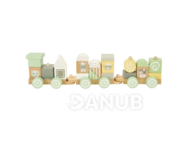 Dřevěný vláček LULILO - pastelový