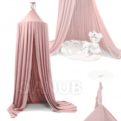 Nebesa závěs - světle růžový