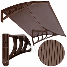 Stříška na vchodové dveře - 150x80 hnědá - hnědá/průhledná
