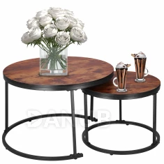 Konferenční stolky - 2 ks - kulaté - 70x47 cm a 50x39,5 cm