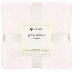 Oboustranná plyšová deka 160x200cm - cik cak - pudrová růžová