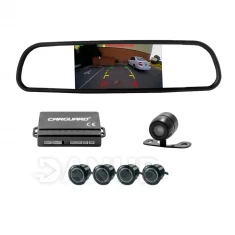 Tovární kamera a radarový set - s obrazovkou ve zpětném zrcátku