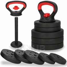 Kettlebell s nastavitelnou nosností 10 kg, sada 5 kotoučů