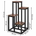 Kovový stojan na květiny se 4 policemi - 67,5 cm - černá/hnědá