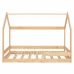 Springps Dětská dřevěná postel ve tvaru domečku bez nohou - 160x80cm - světle hnědá