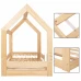 Springps Dětská dřevěná postel ve tvaru domečku bez nohou - 160x80cm - světle hnědá