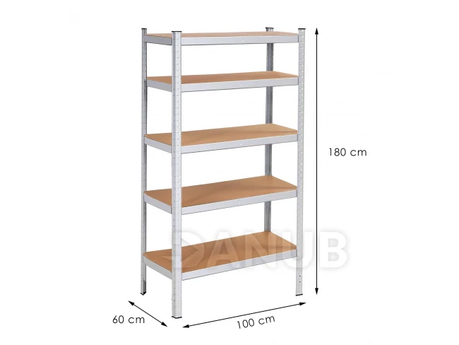 Kovový regál s 5 policemi - 180x100x60 cm - 625 kg