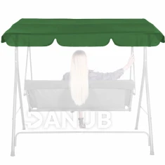 Stříška na zahradní houpačku - 165x110 cm - tmavě zelená