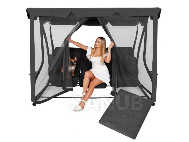 Moskytiéra na zahradní houpačku - tmavě šedá