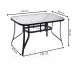 Zahradní stůl 150cm - černý kov+sklo