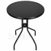 Zahradní stůl kulatý - 60 cm - tvrzené sklo - černý