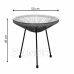 Zahradní ratanový stůl se sklem - 50 cm - černo-šedý