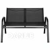 Sestava zahradního nábytku: sedačka, 2 židle a stůl se skleněnou deskou - černá