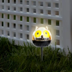 LED solární lampa - sova - studená bílá - žlutá - 150 x 50 x 50 mm