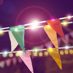 Solární světelný řetěz - vlajka - 4 m - 35 barevných LED