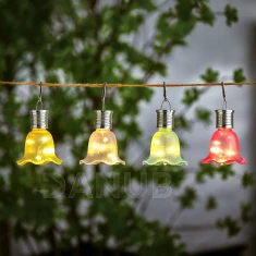 Zavěsitelné solární květiny - 4 druhy - 3 teplé bílé LED - 17,5 x 9,5 cm