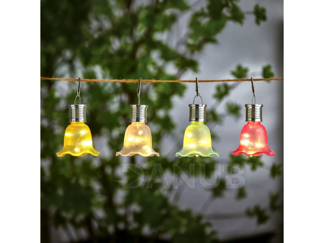 Zavěsitelné solární květiny - 4 druhy - 3 teplé bílé LED - 17,5 x 9,5 cm