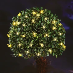 Solární světelný řetěz - motýl - 2,4 m - 25 teplých bílých LED