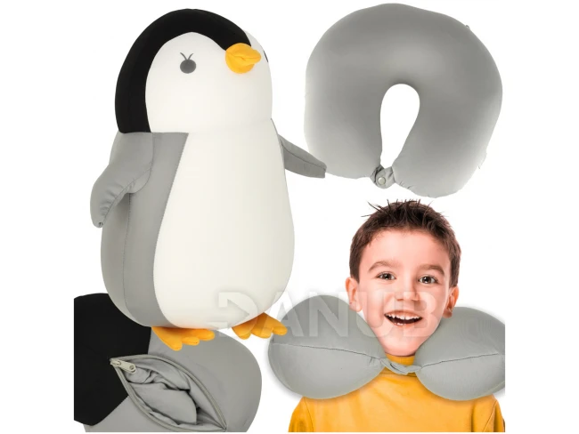 Cestovní polštář 2v1 na krk - tučňák