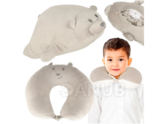 Cestovní polštář 2v1 na krk - medvídek