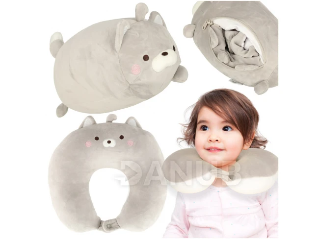 Cestovní polštář 2v1 na krk - kočka