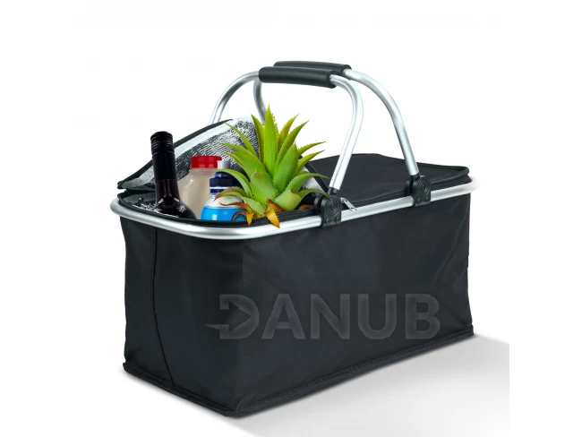 Termo skládací nákupní košík - 49 x 28 x 25 cm - 21 L - černý