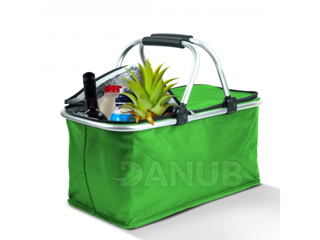 Termo skládací nákupní koš - 49 x 28 x 25 cm - 21 L - zelený