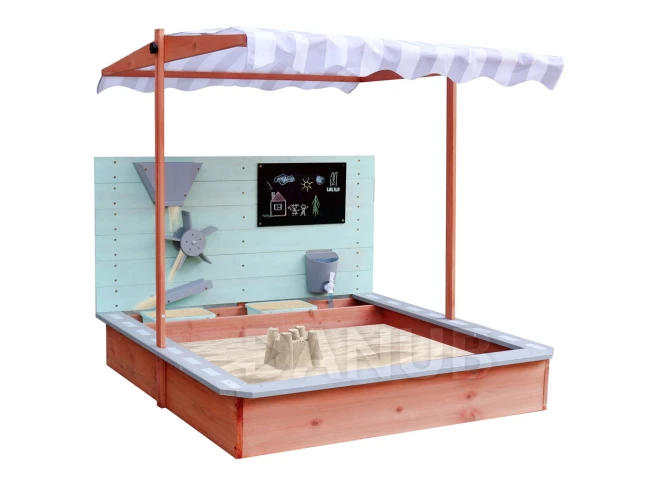 Dřevěné pískoviště LULILO Sablo s nastavitelnou stříškou
