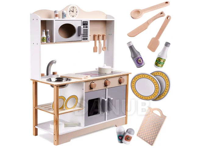 LULILO Dětská dřevěná kuchyňka MDF KUKETO + příslušenství