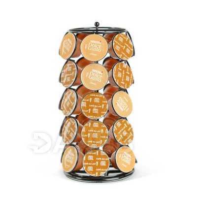 Kovový držák na kávové kapsle – na 35 kapslí Dolce Gusto – 165 x 165 x 320 mm – černý