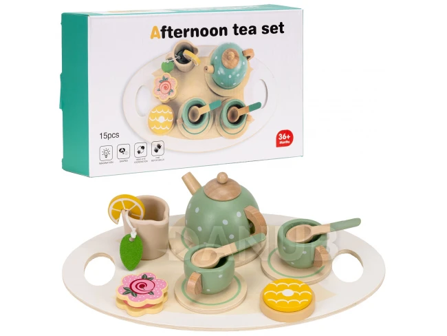 Dřevěná snídaňová sada pro děti - 14 dílů