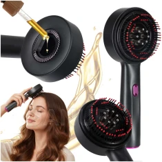 Elektrický masážní kartáč na pokožku hlavy + USB - černá