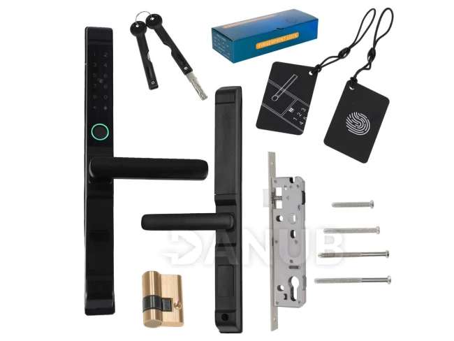Elektronický kombinační zámek kliky dveří s kódovou kartou s otiskem prstu