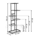 Kovový stojan na rostliny se 6 policemi - 106 cm - černý