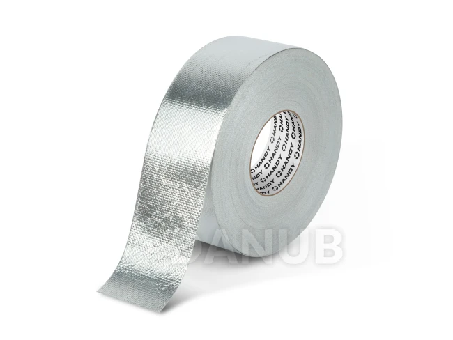 Hliníková lepící páska – sklolaminátová – akryl – 50 m x 50 mm – 150 mikronů – nehořlavá