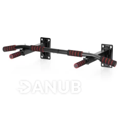 Nástěnná hrazda na shyby - ocelová - nosnost 250 kg - červeno-černá