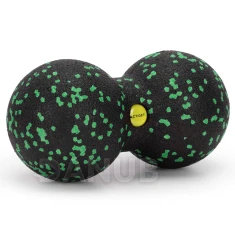 Dvojitý míček pro masáž zad a krku - černo-zelený